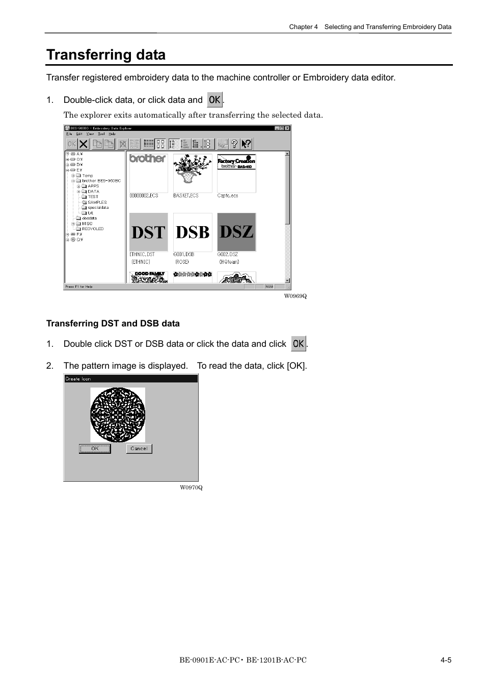 Transferring data | Brother BE-1201B-AC-PC User Manual | Page 65 / 246