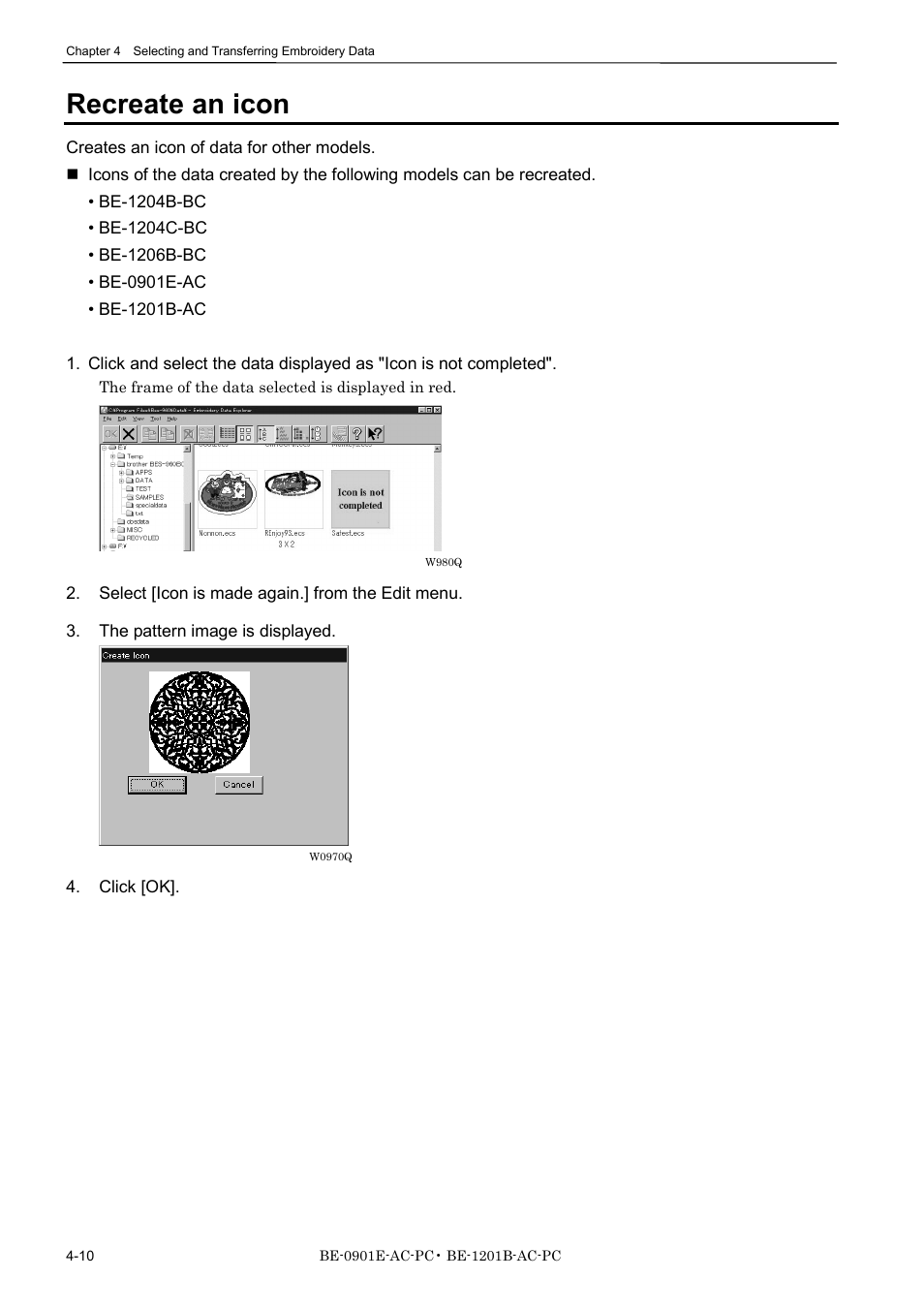 Recreate an icon | Brother BE-1201B-AC-PC User Manual | Page 70 / 246
