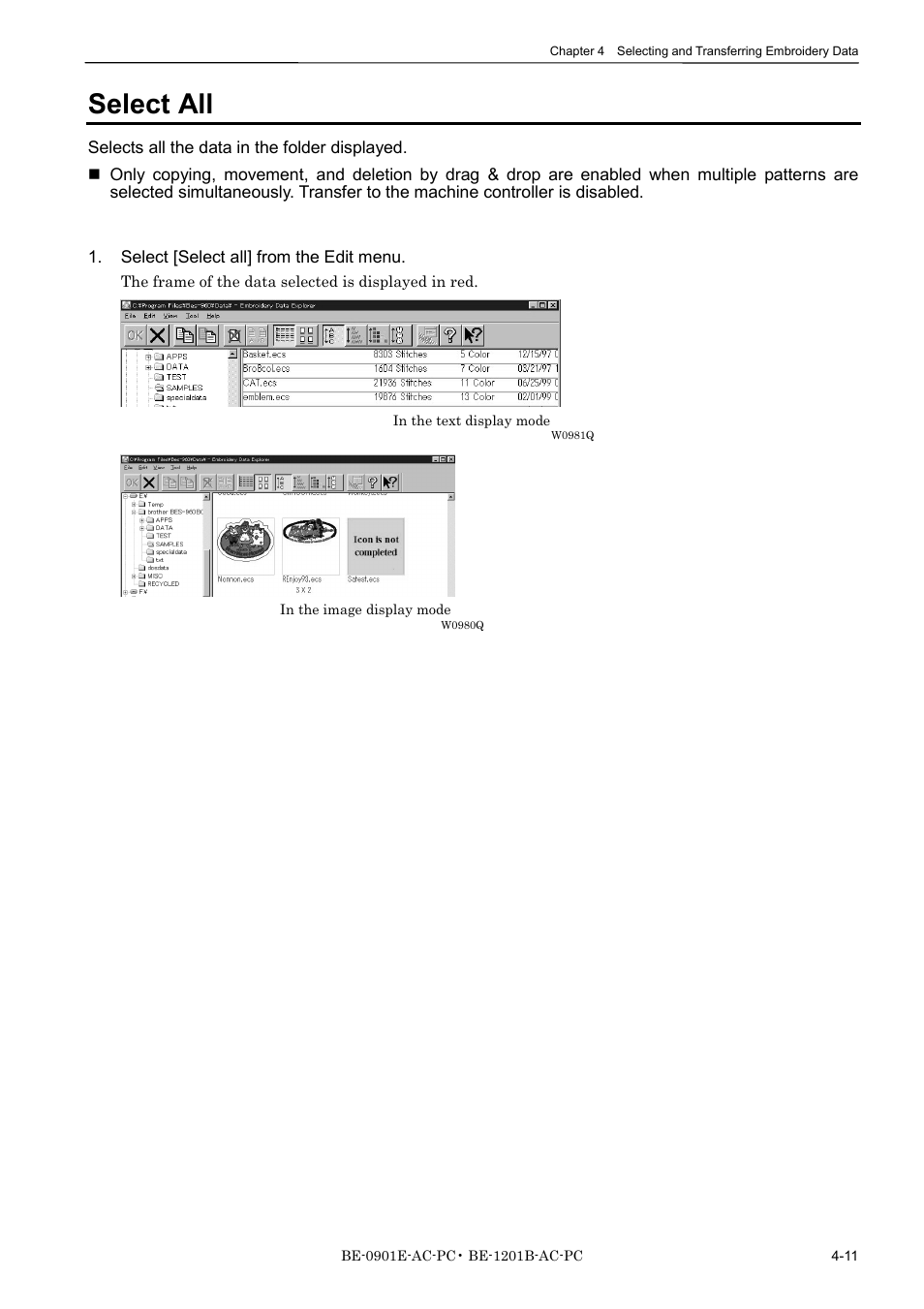 Select all | Brother BE-1201B-AC-PC User Manual | Page 71 / 246