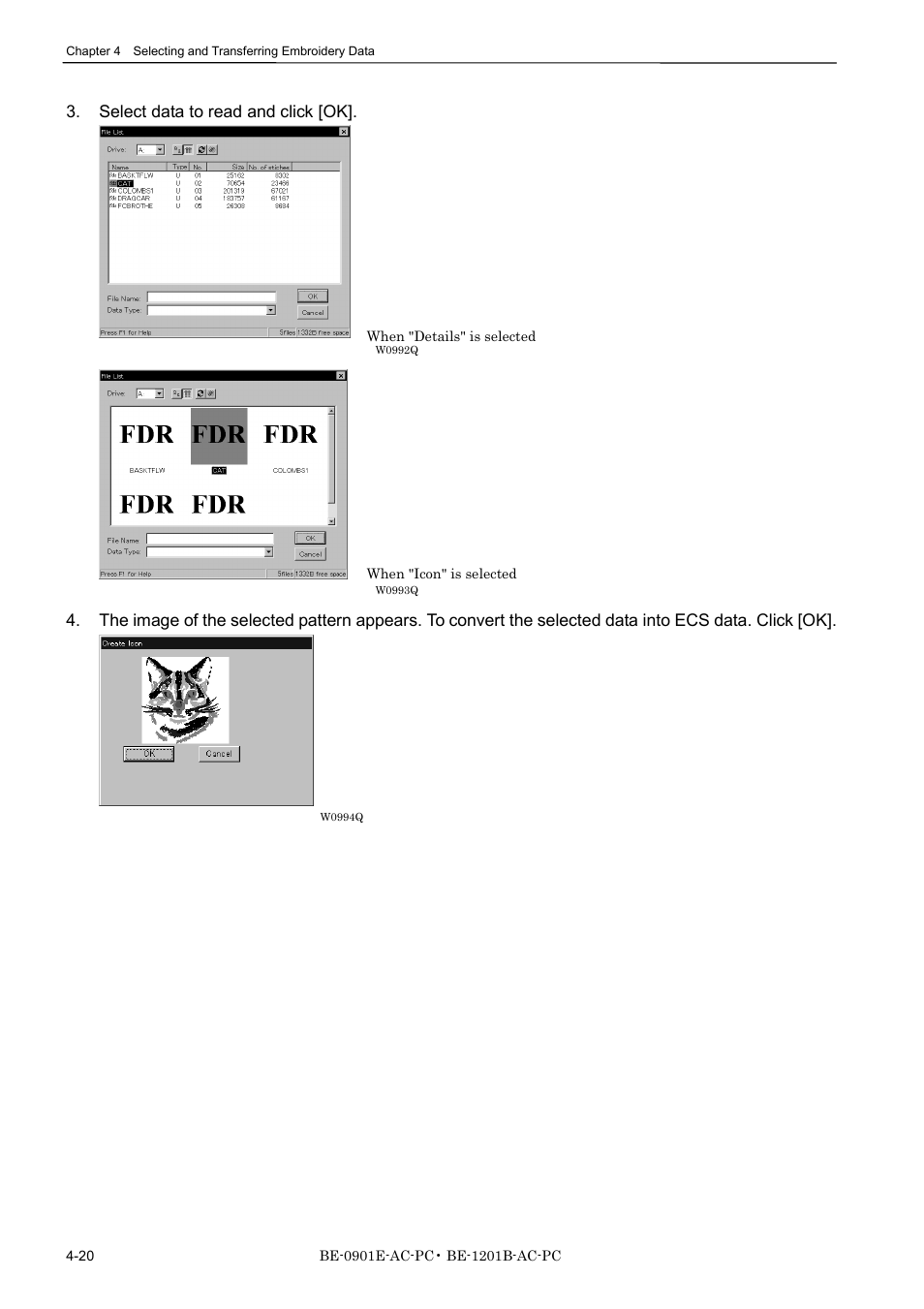 Select data to read and click [ok | Brother BE-1201B-AC-PC User Manual | Page 80 / 246