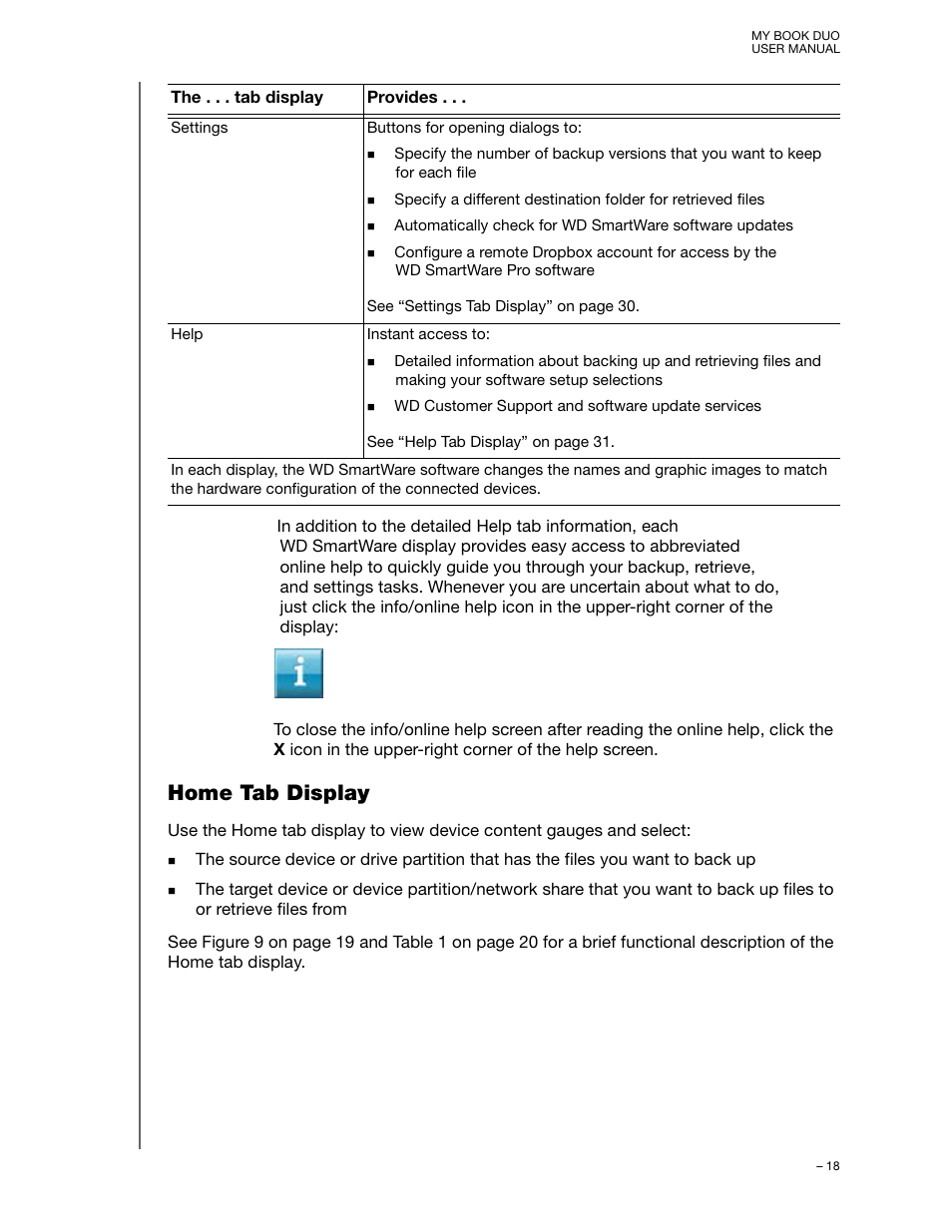 Home tab display | Western Digital My Book Duo User Manual User Manual | Page 23 / 103