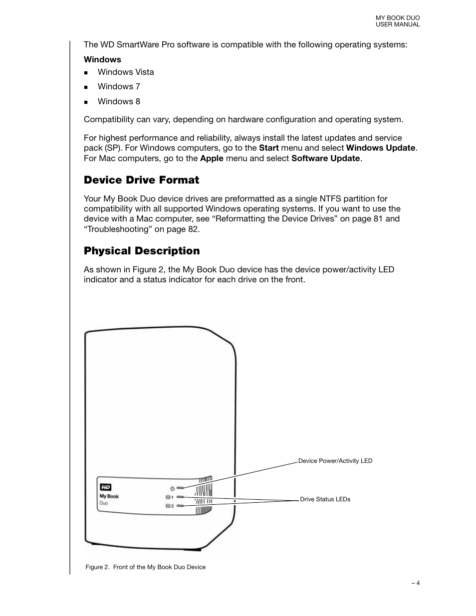 Device drive format, Physical description, Device drive format physical description | Western Digital My Book Duo User Manual User Manual | Page 9 / 103