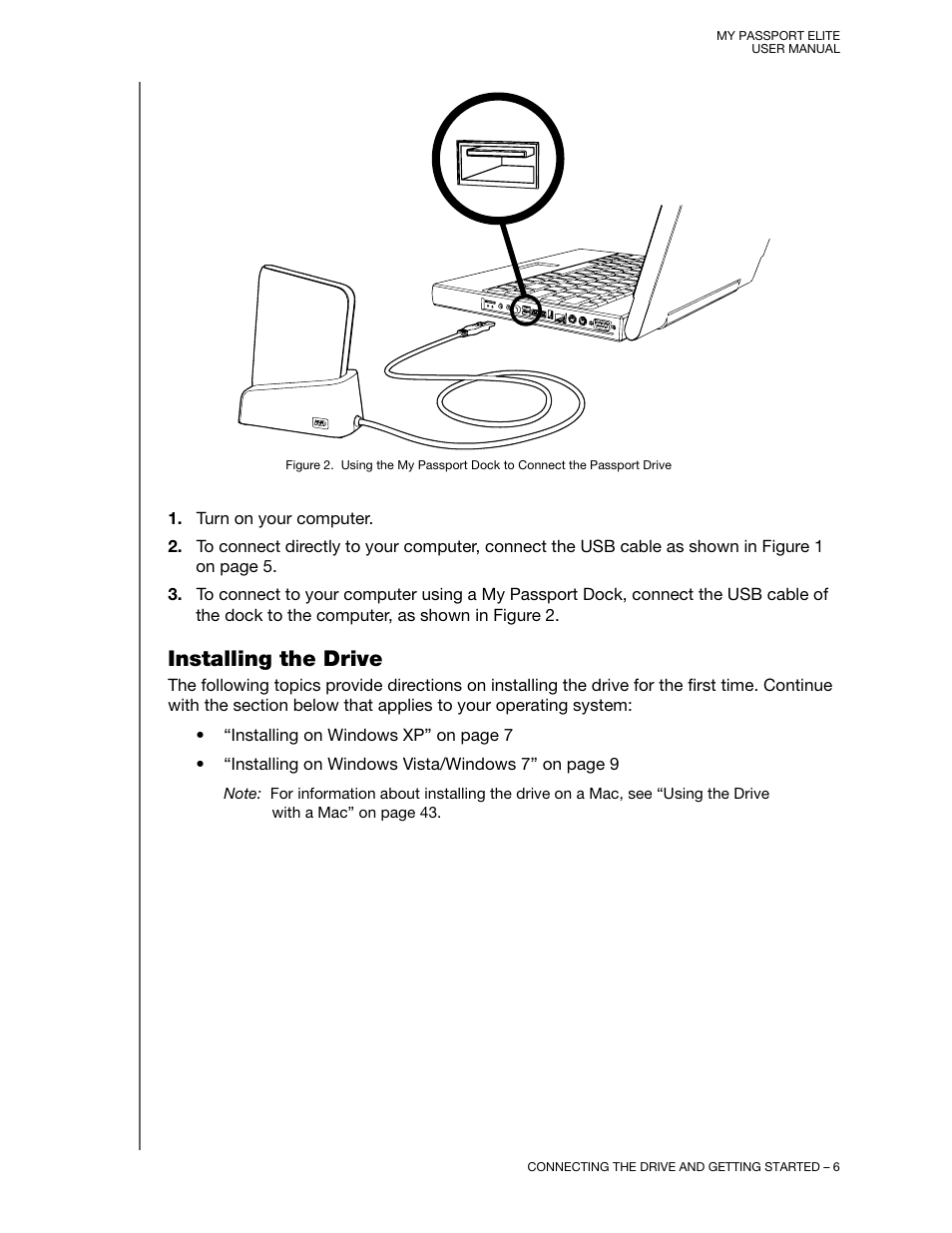 Installing the drive | Western Digital My Passport Elite User Manual User Manual | Page 11 / 74