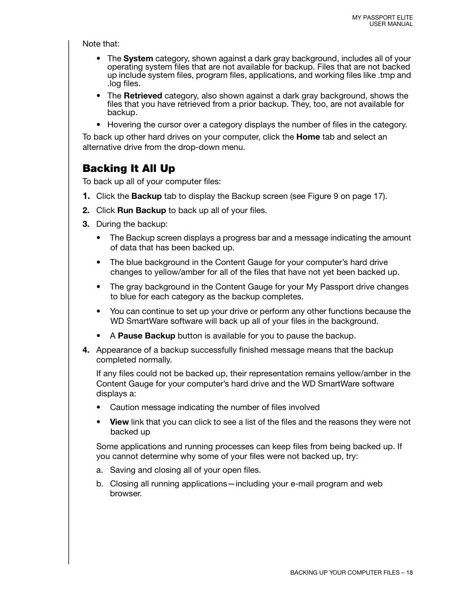 Backing it all up | Western Digital My Passport Elite User Manual User Manual | Page 23 / 74