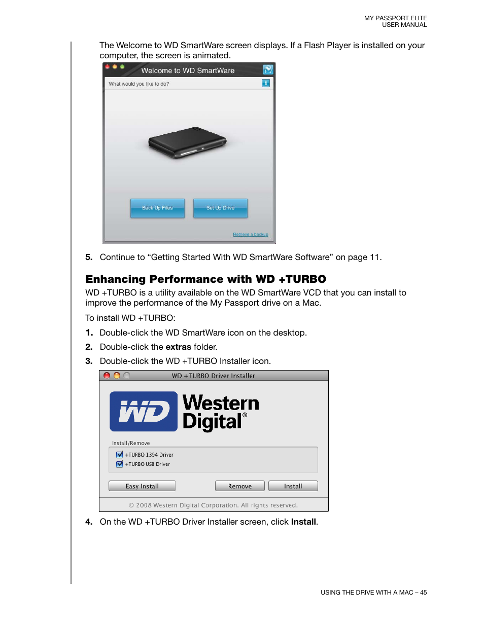 Enhancing performance with wd +turbo | Western Digital My Passport Elite User Manual User Manual | Page 50 / 74