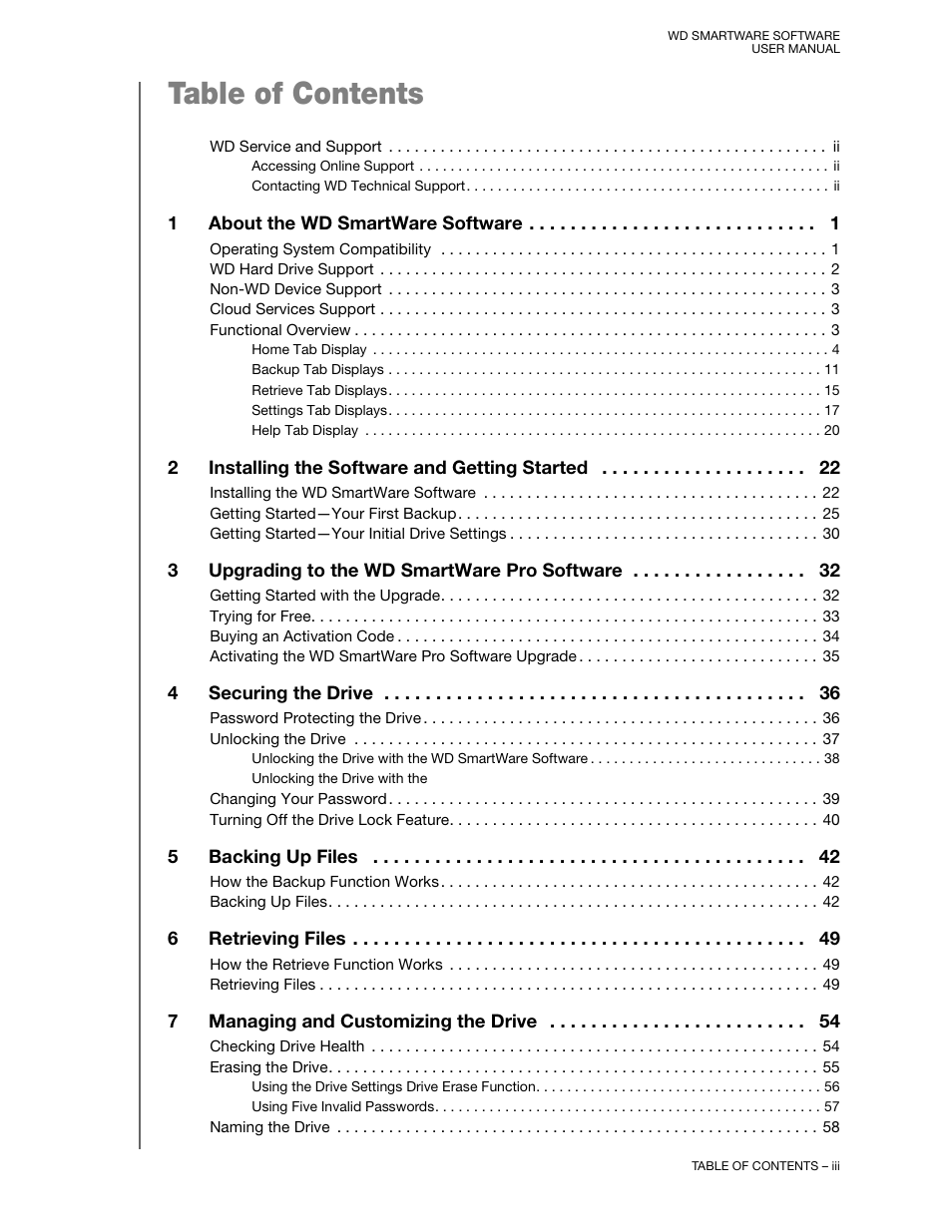 Western Digital WD SmartWare User Manual User Manual | Page 3 / 78