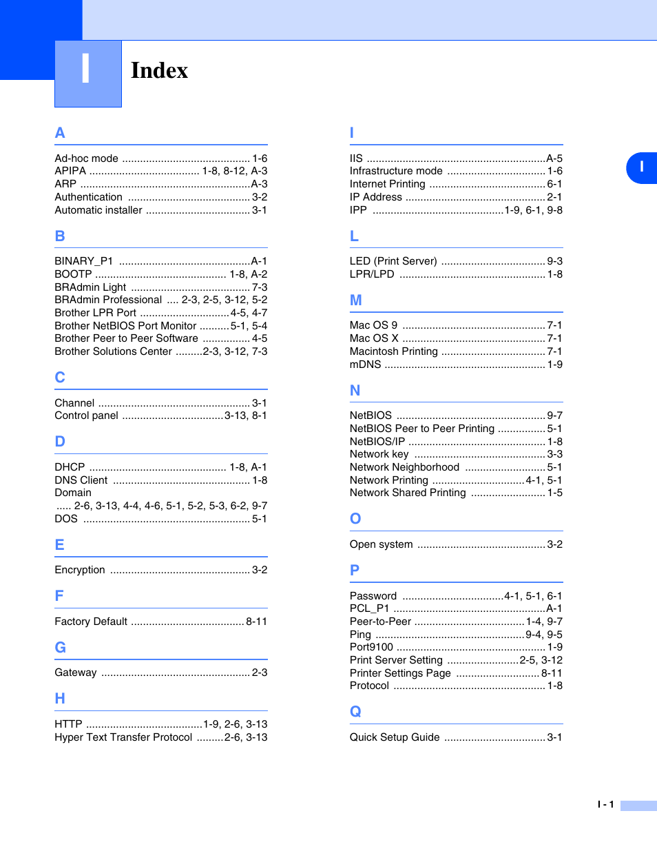 Index | Brother HL-5280DW User Manual | Page 111 / 112