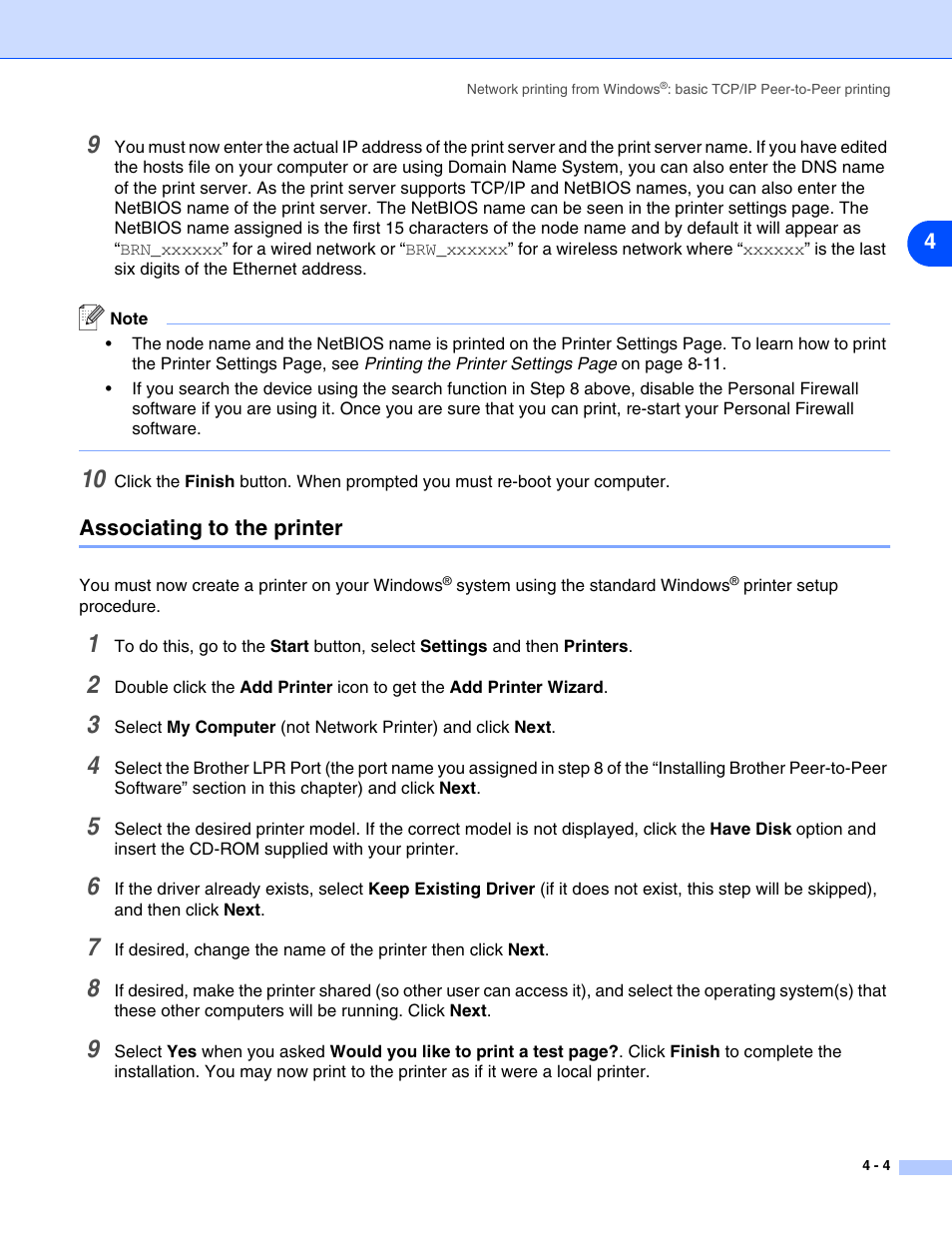 Associating to the printer, Associating to the printer -4 | Brother HL-5280DW User Manual | Page 41 / 112