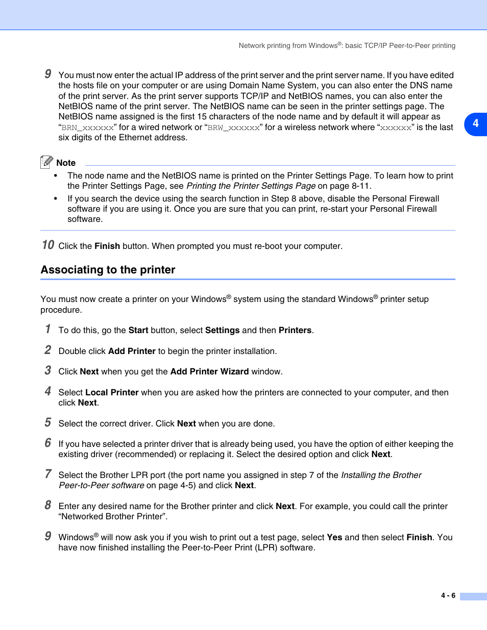 Associating to the printer, Associating to the printer -6 | Brother HL-5280DW User Manual | Page 43 / 112