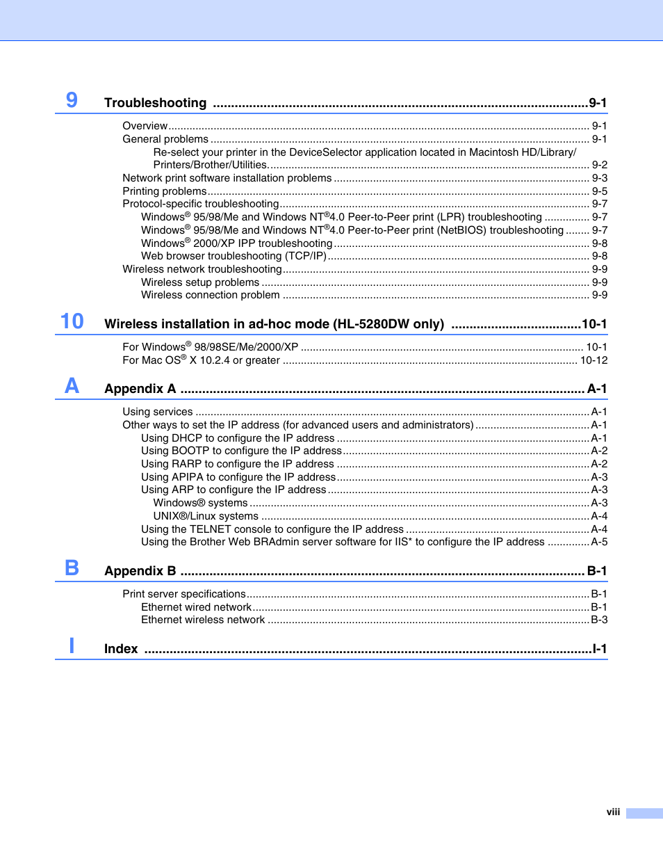 Brother HL-5280DW User Manual | Page 9 / 112