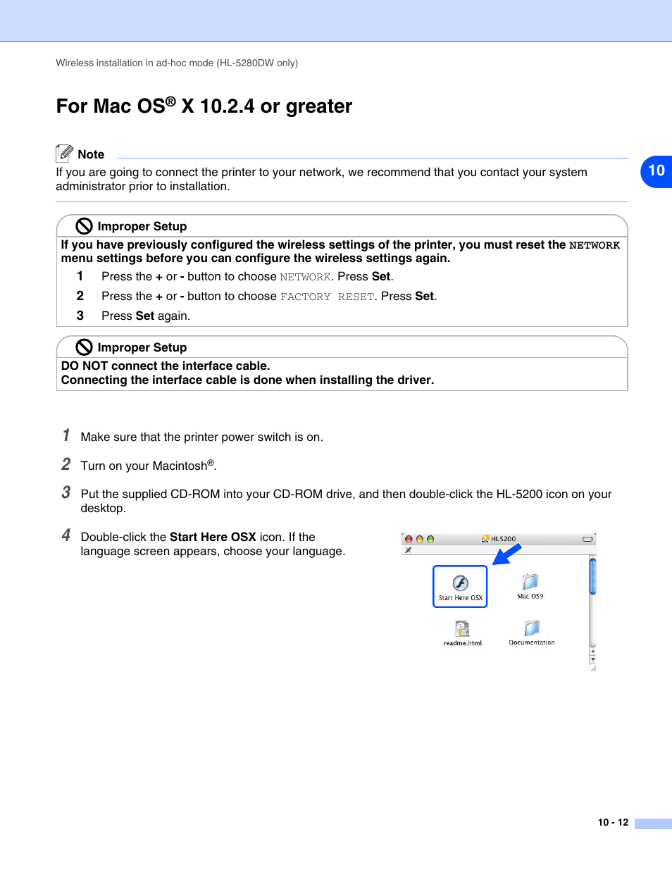 For mac os® x 10.2.4 or greater, For mac os, X 10.2.4 or greater | Brother HL-5280DW User Manual | Page 91 / 112