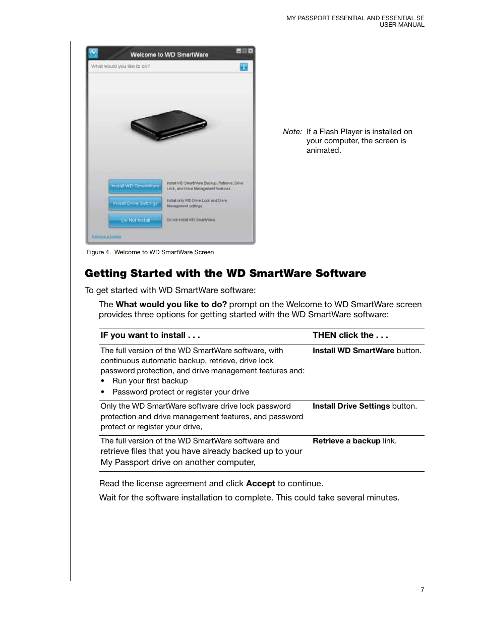 Getting started with the wd smartware software | Western Digital My Passport Essential SE User Manual User Manual | Page 12 / 75