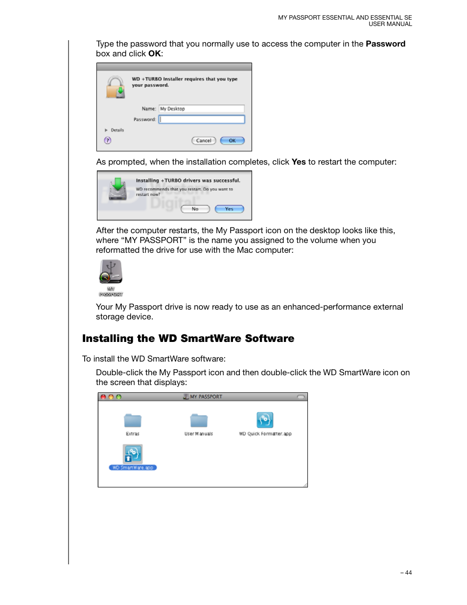 Installing the wd smartware software | Western Digital My Passport Essential SE User Manual User Manual | Page 49 / 75