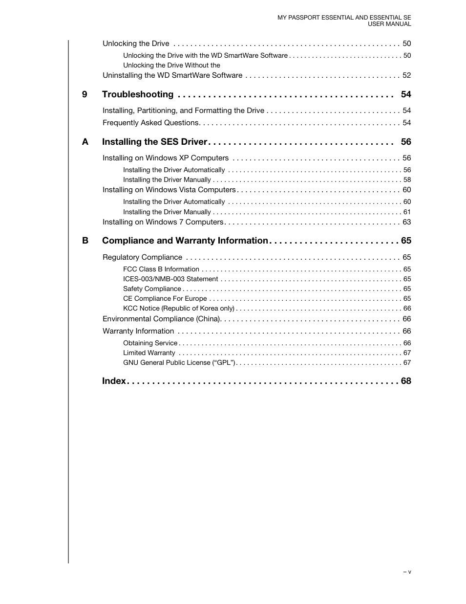 Western Digital My Passport Essential SE User Manual User Manual | Page 5 / 75