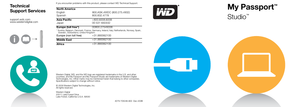 Western Digital My Passport Studio Quick Install Guide User Manual | 2 pages
