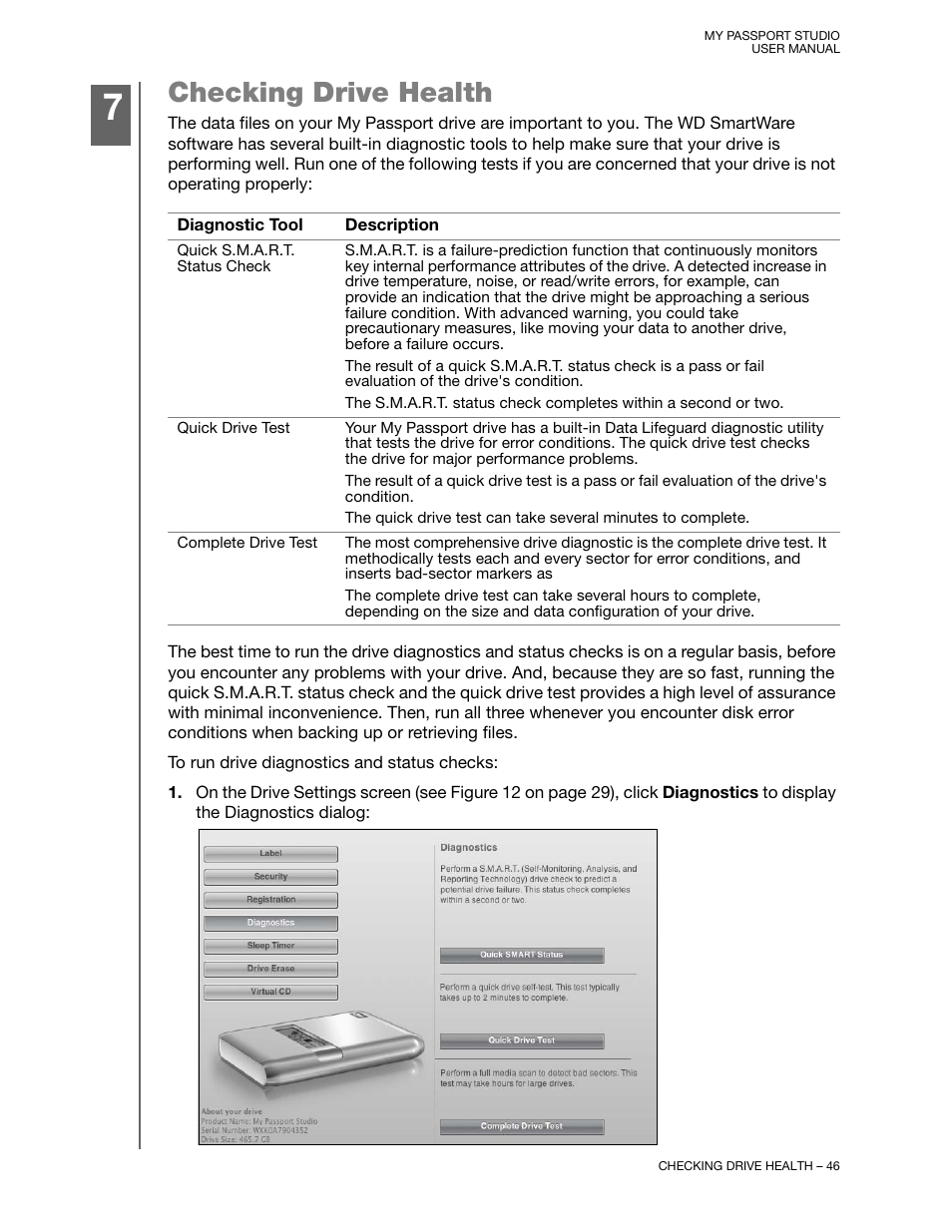 Checking drive health | Western Digital My Passport Studio User Manual User Manual | Page 51 / 76
