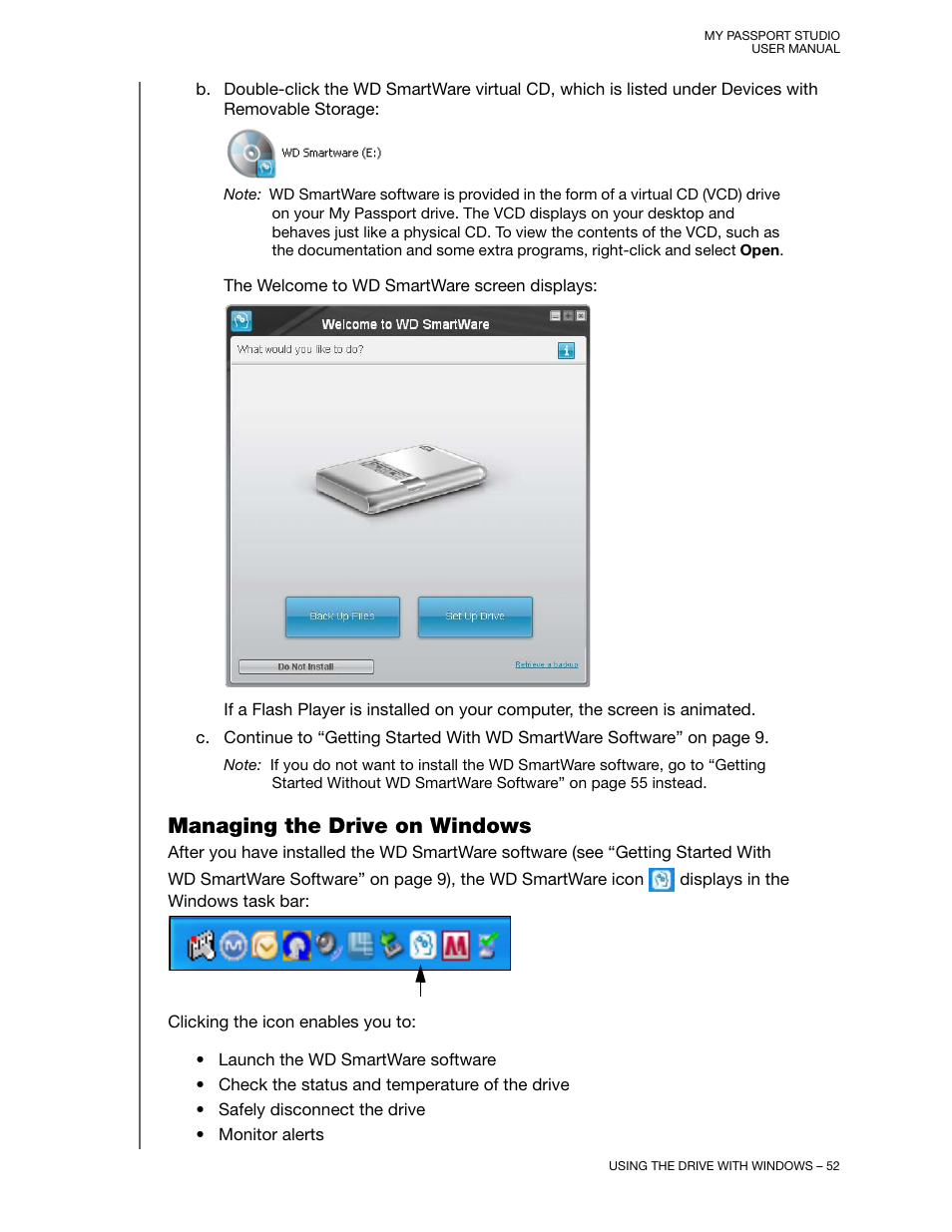 Managing the drive on windows | Western Digital My Passport Studio User Manual User Manual | Page 57 / 76