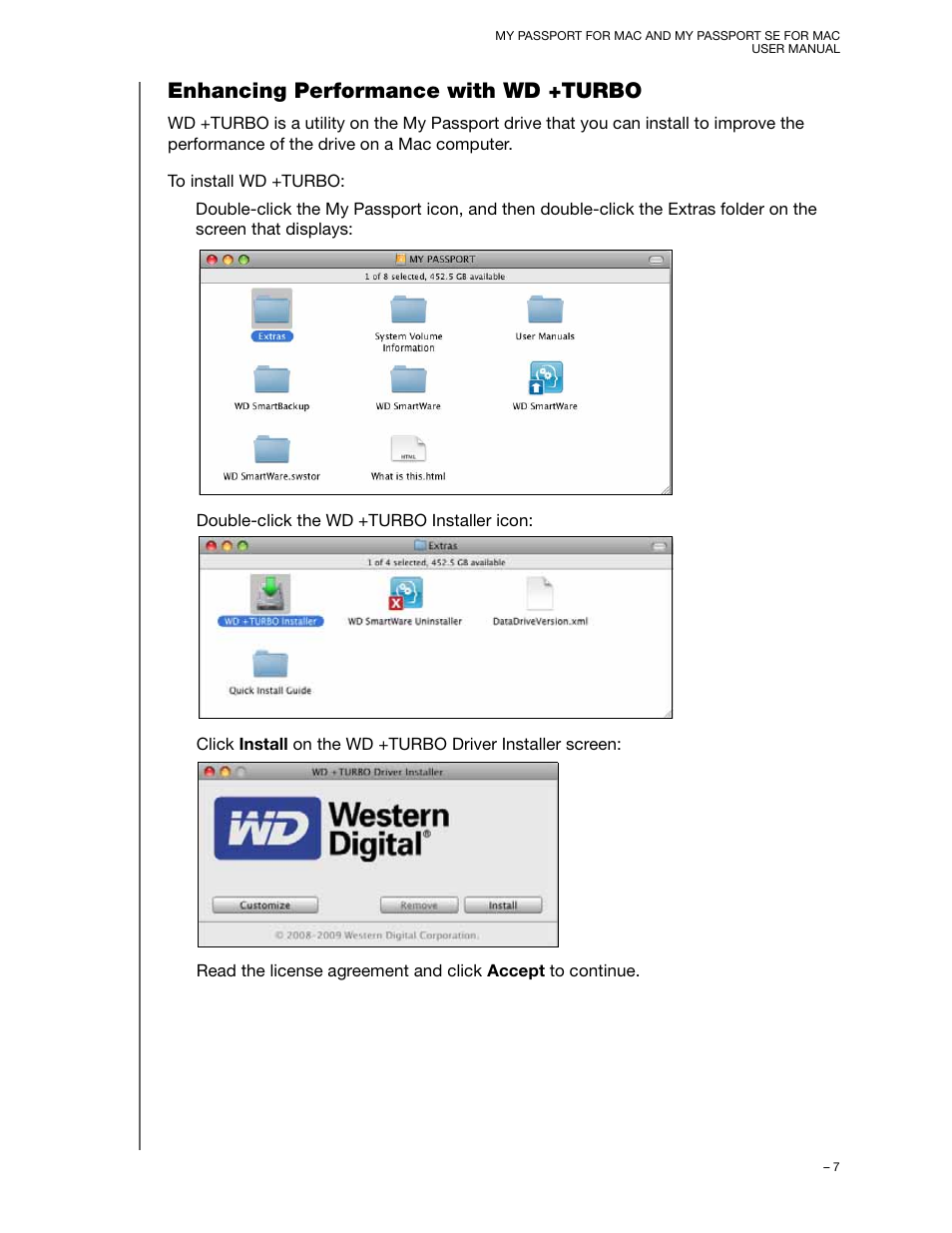 Enhancing performance with wd +turbo, Enhancing performance with wd +turbo” on | Western Digital My Passport SE for Mac User Manual User Manual | Page 12 / 76