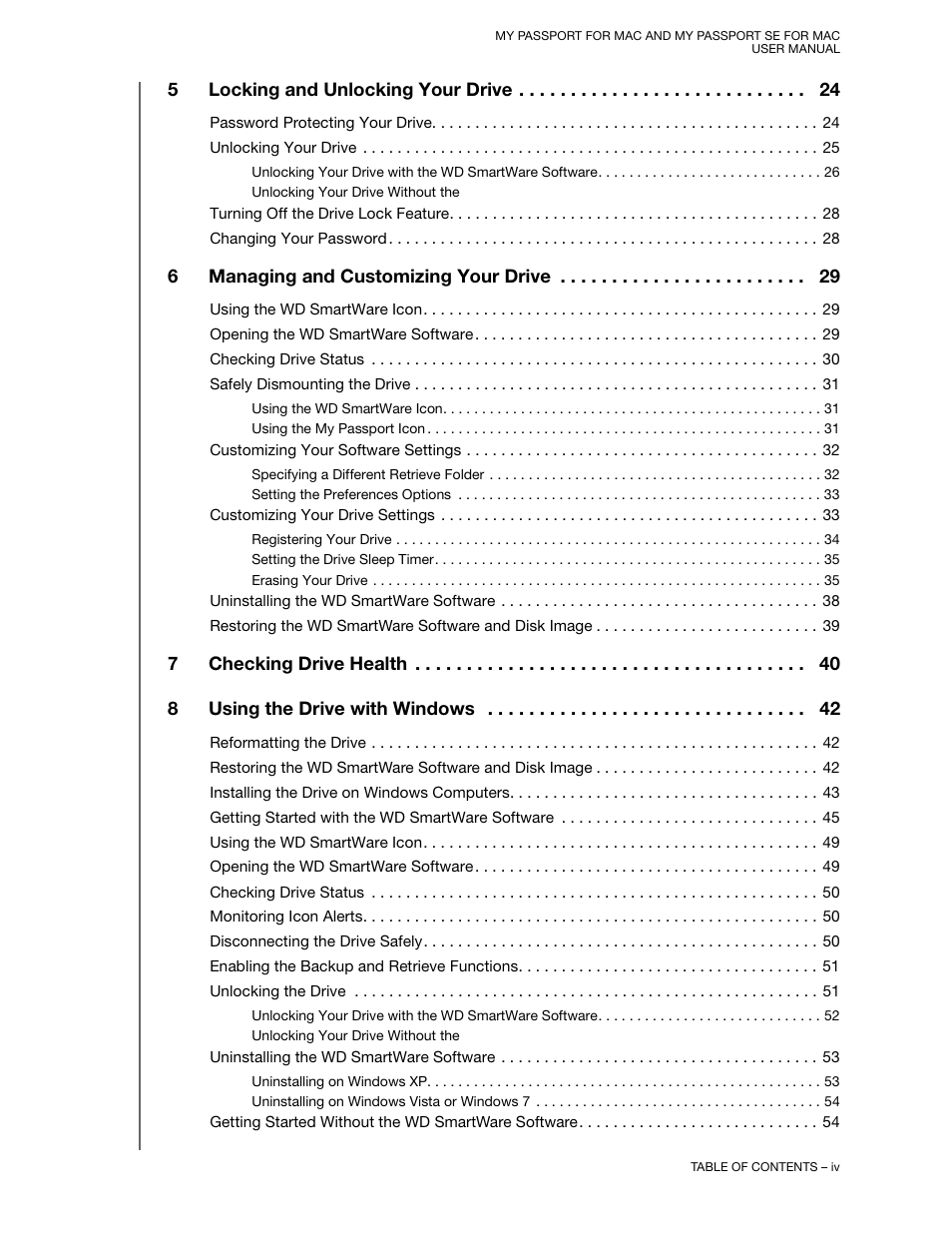 Western Digital My Passport SE for Mac User Manual User Manual | Page 4 / 76