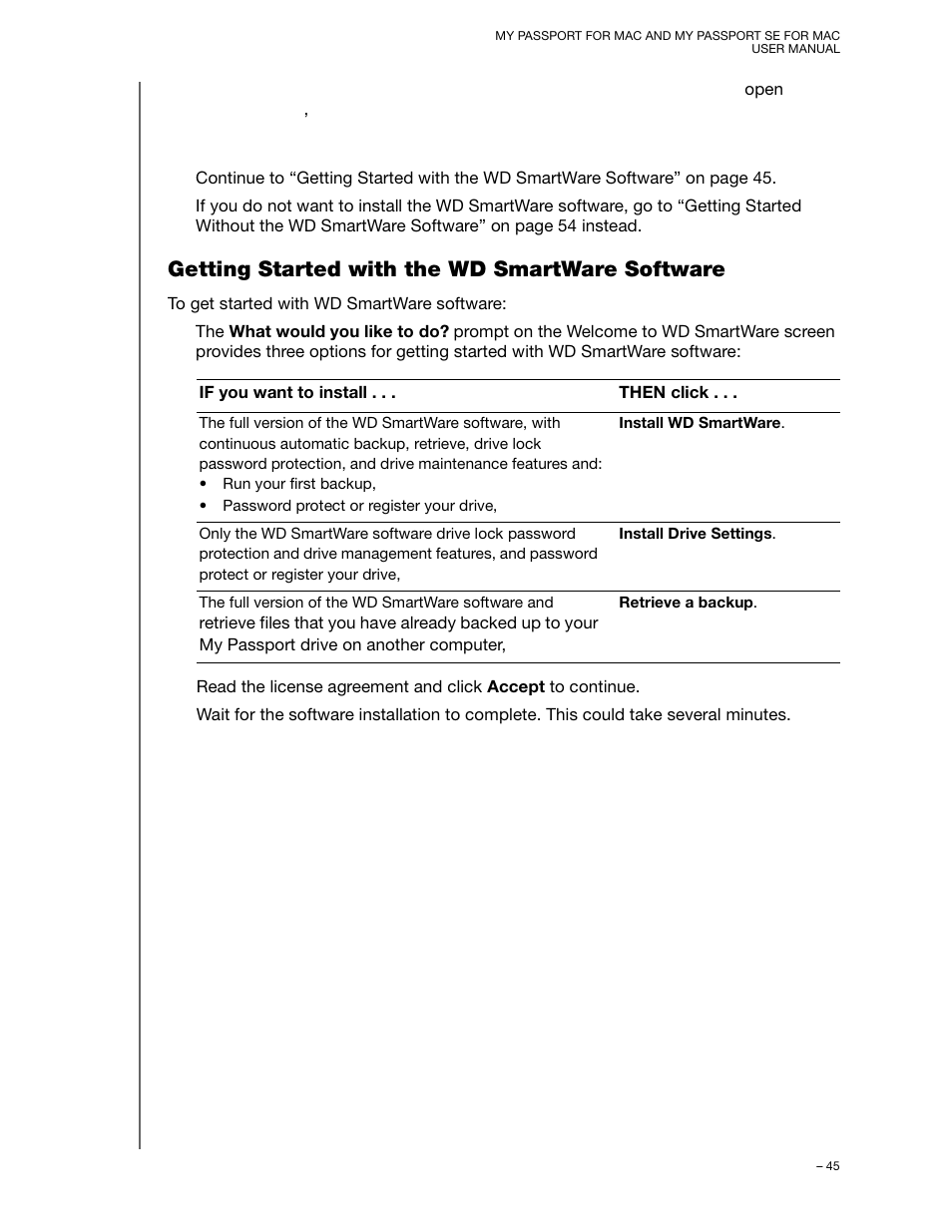 Getting started with the wd smartware software, Step b | Western Digital My Passport SE for Mac User Manual User Manual | Page 50 / 76