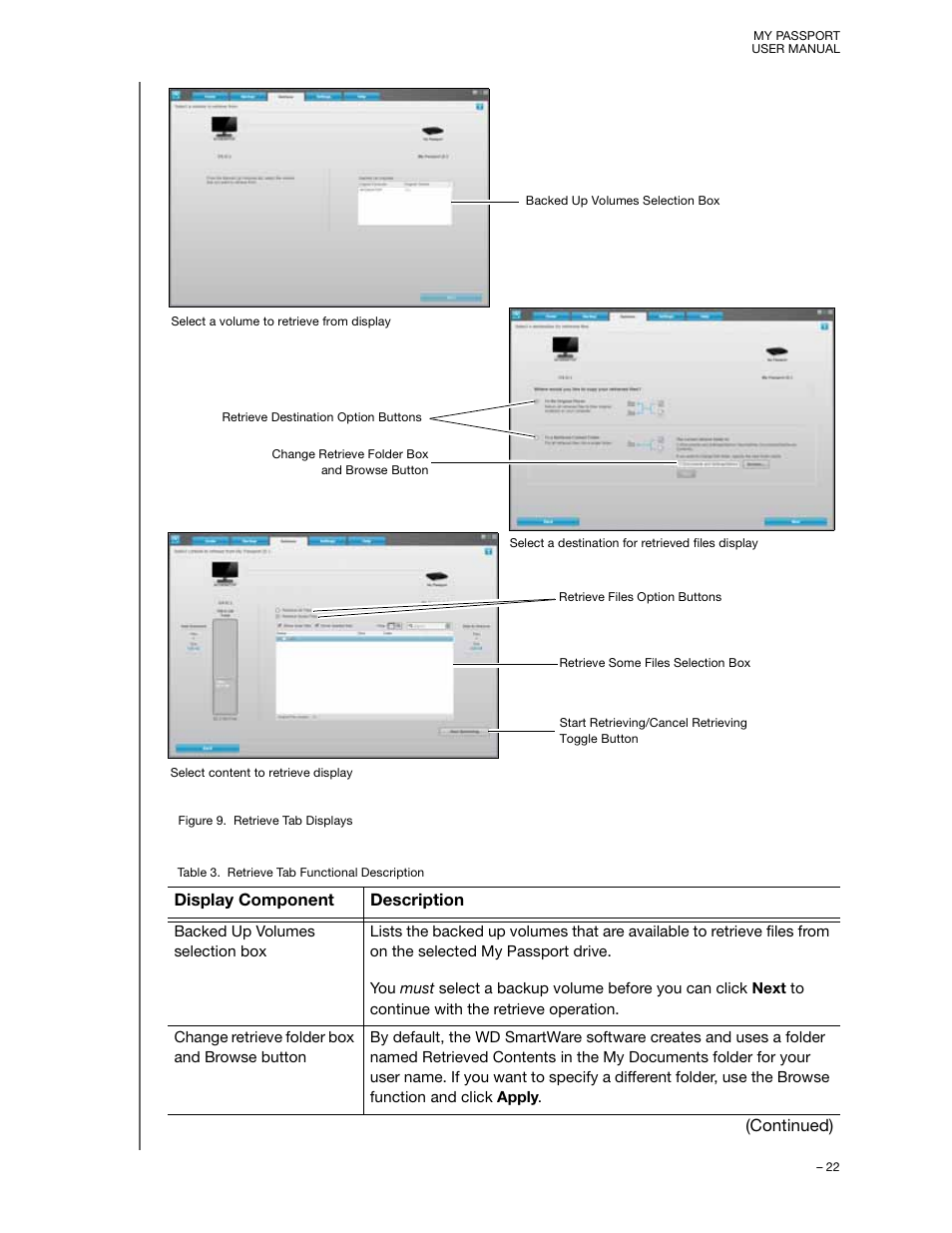 Display component description, Continued) | Western Digital My Passport (Unencrypted drives) User Manual User Manual | Page 26 / 66