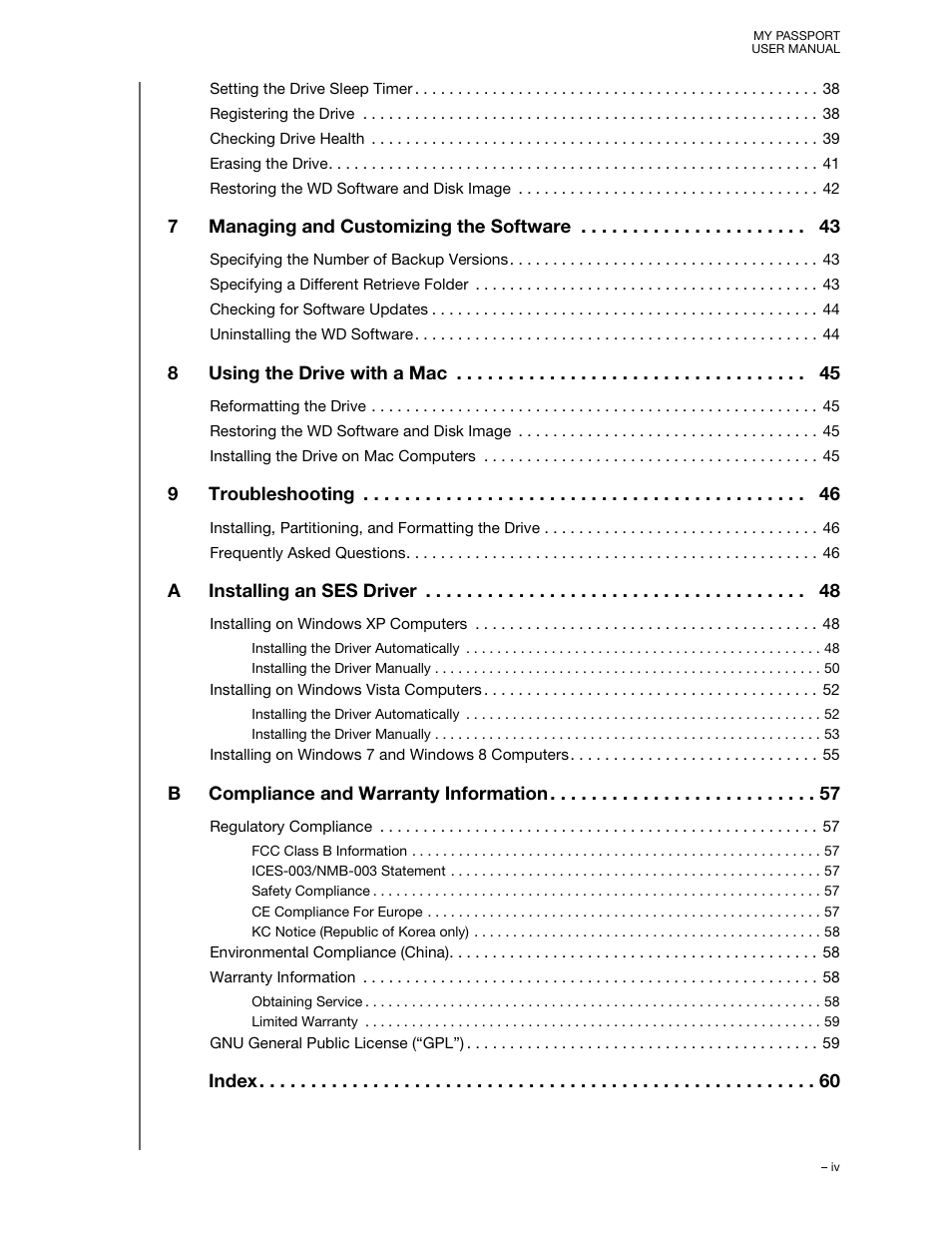 Western Digital My Passport (Unencrypted drives) User Manual User Manual | Page 4 / 66