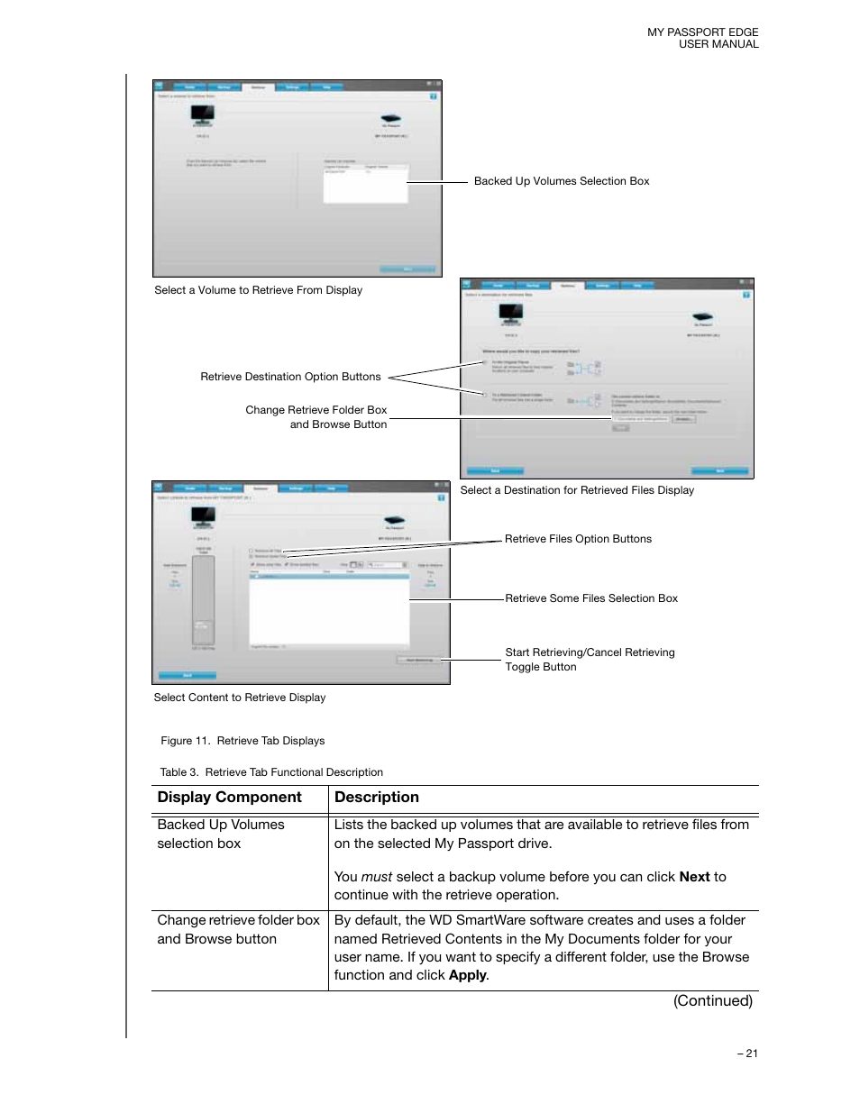 Display component description, Continued) | Western Digital My Passport Edge User Manual User Manual | Page 26 / 77