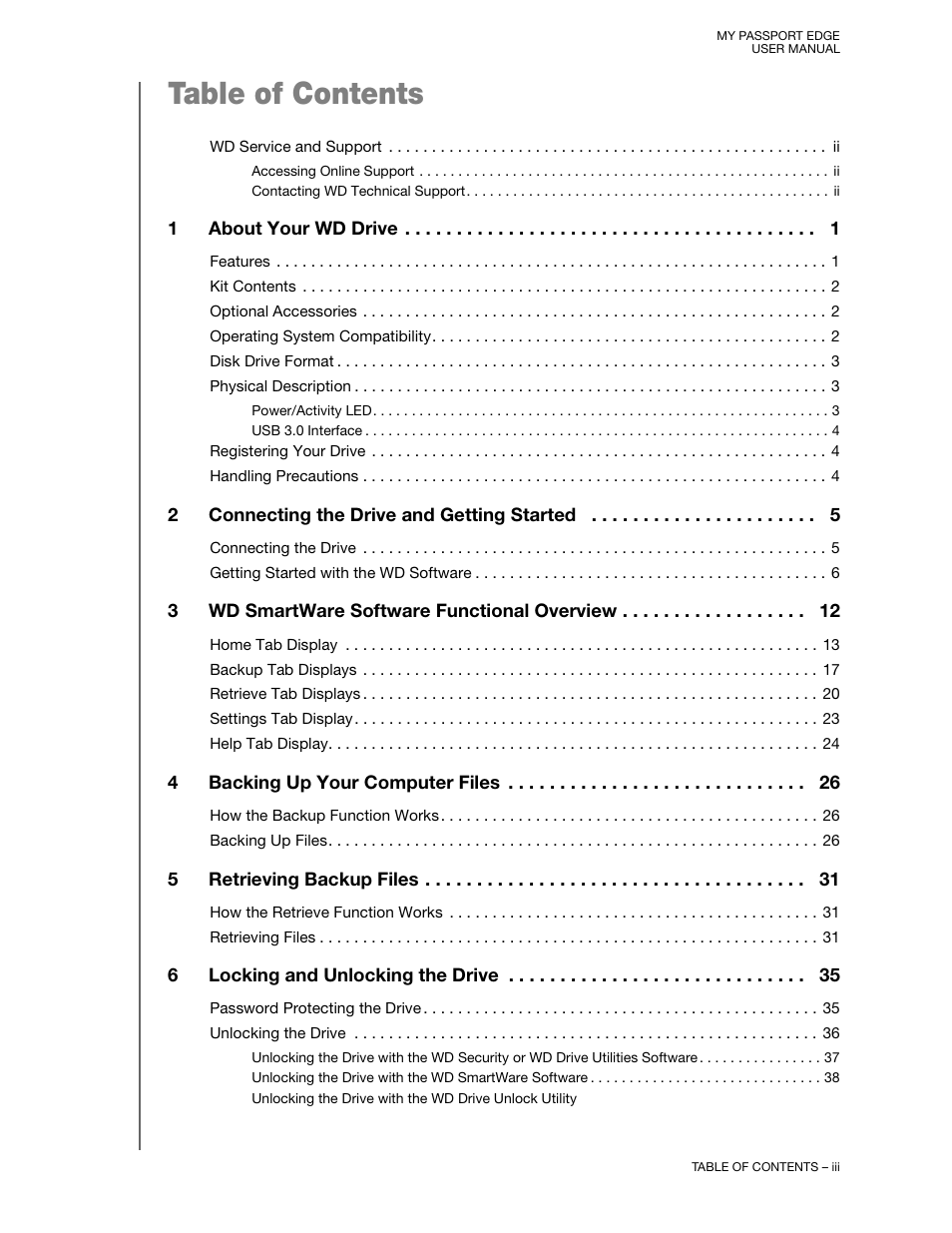 Western Digital My Passport Edge User Manual User Manual | Page 3 / 77