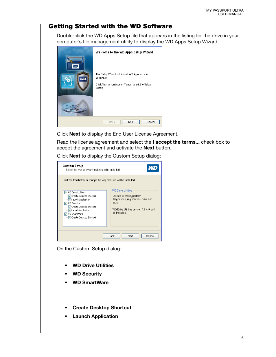 Getting started with the wd software | Western Digital My Passport Ultra User Manual User Manual | Page 11 / 87
