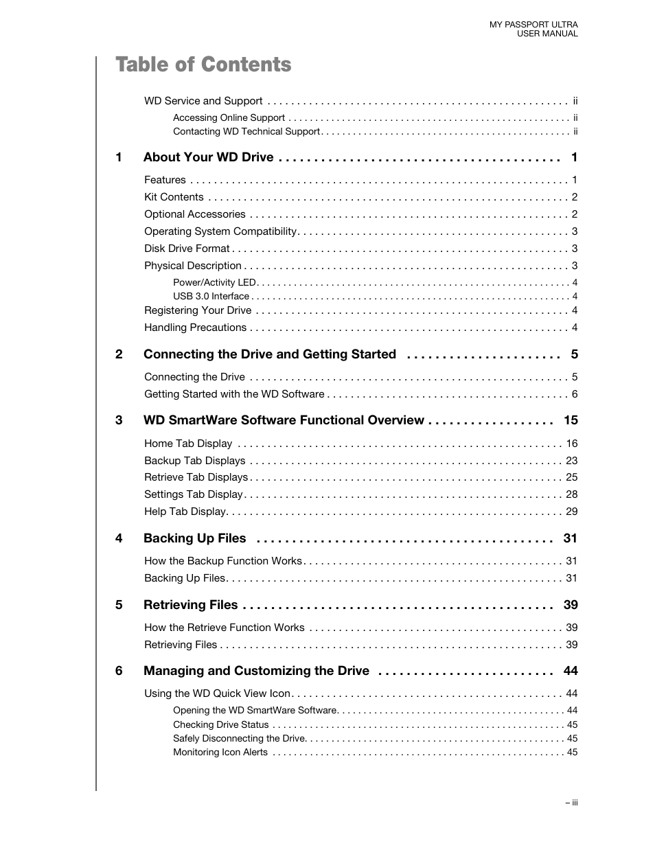 Western Digital My Passport Ultra (Unencrypted drives) User Manual User Manual | Page 3 / 76