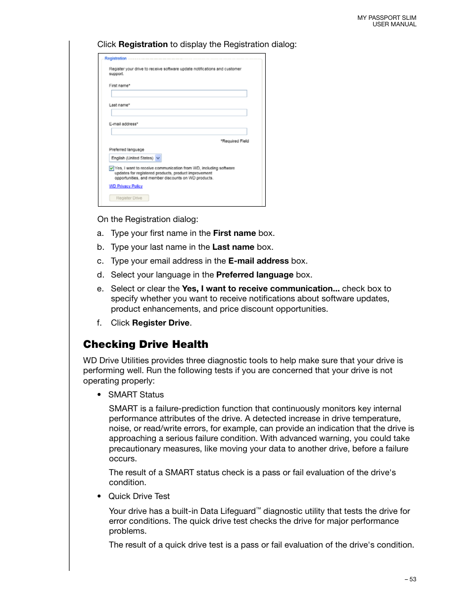 Checking drive health | Western Digital My Passport Slim User Manual User Manual | Page 58 / 85