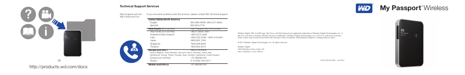 Western Digital My Passport Wireless Quick Install Guide User Manual | 2 pages