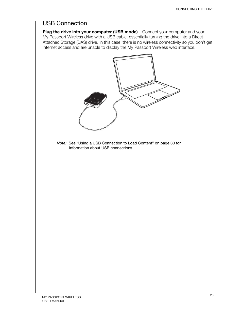 Usb connection | Western Digital My Passport Wireless User Manual User Manual | Page 25 / 73