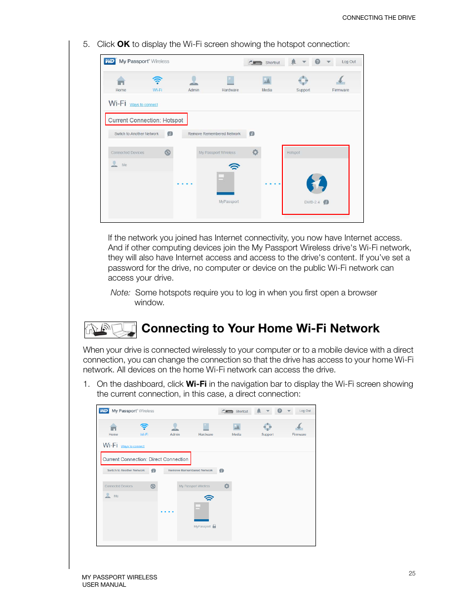Connecting to your home wi-fi network | Western Digital My Passport Wireless User Manual User Manual | Page 30 / 73