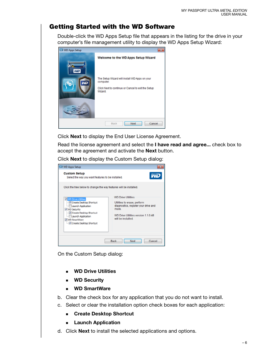 Getting started with the wd software | Western Digital My Passport Ultra Metal User Manual User Manual | Page 11 / 86