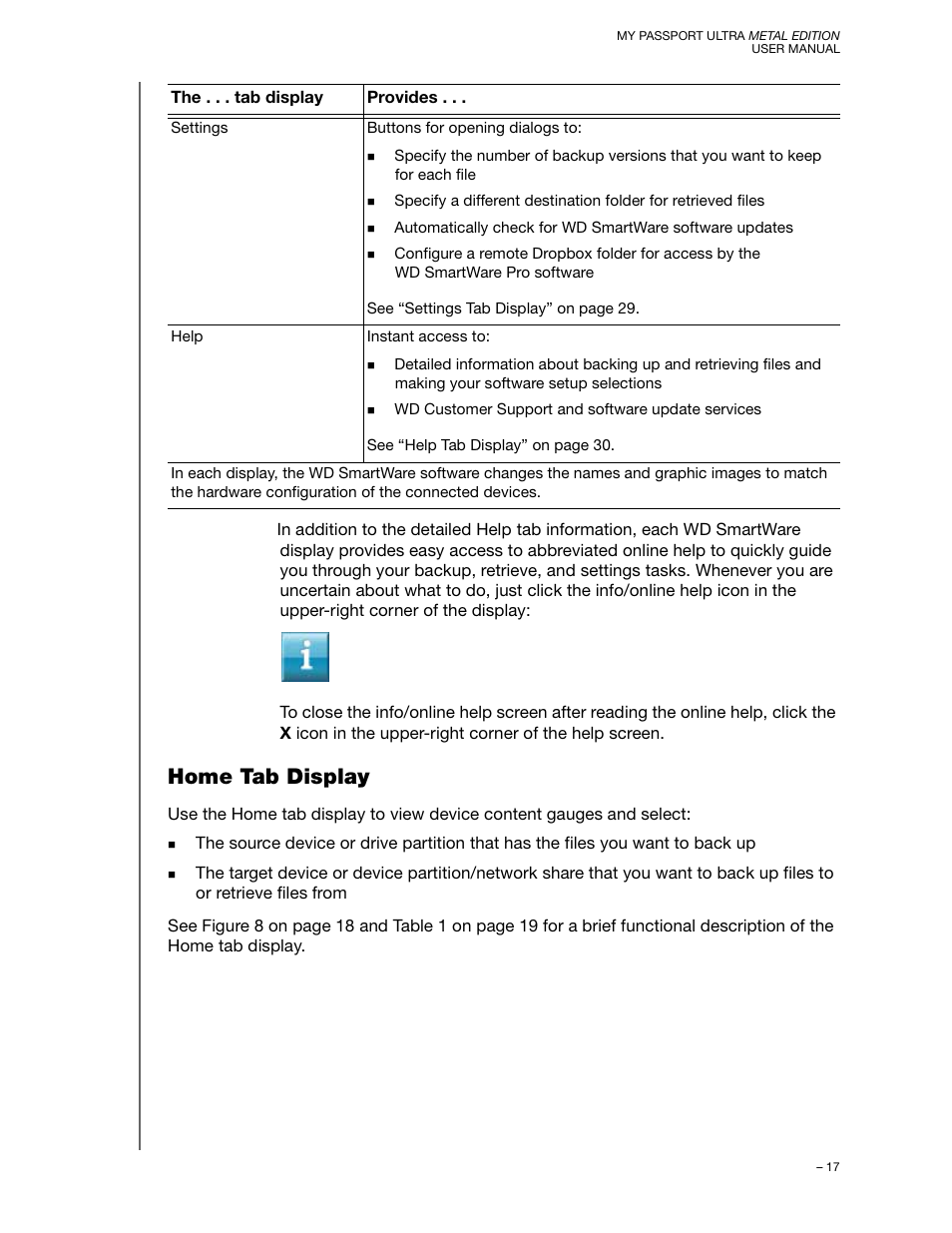 Home tab display | Western Digital My Passport Ultra Metal User Manual User Manual | Page 22 / 86