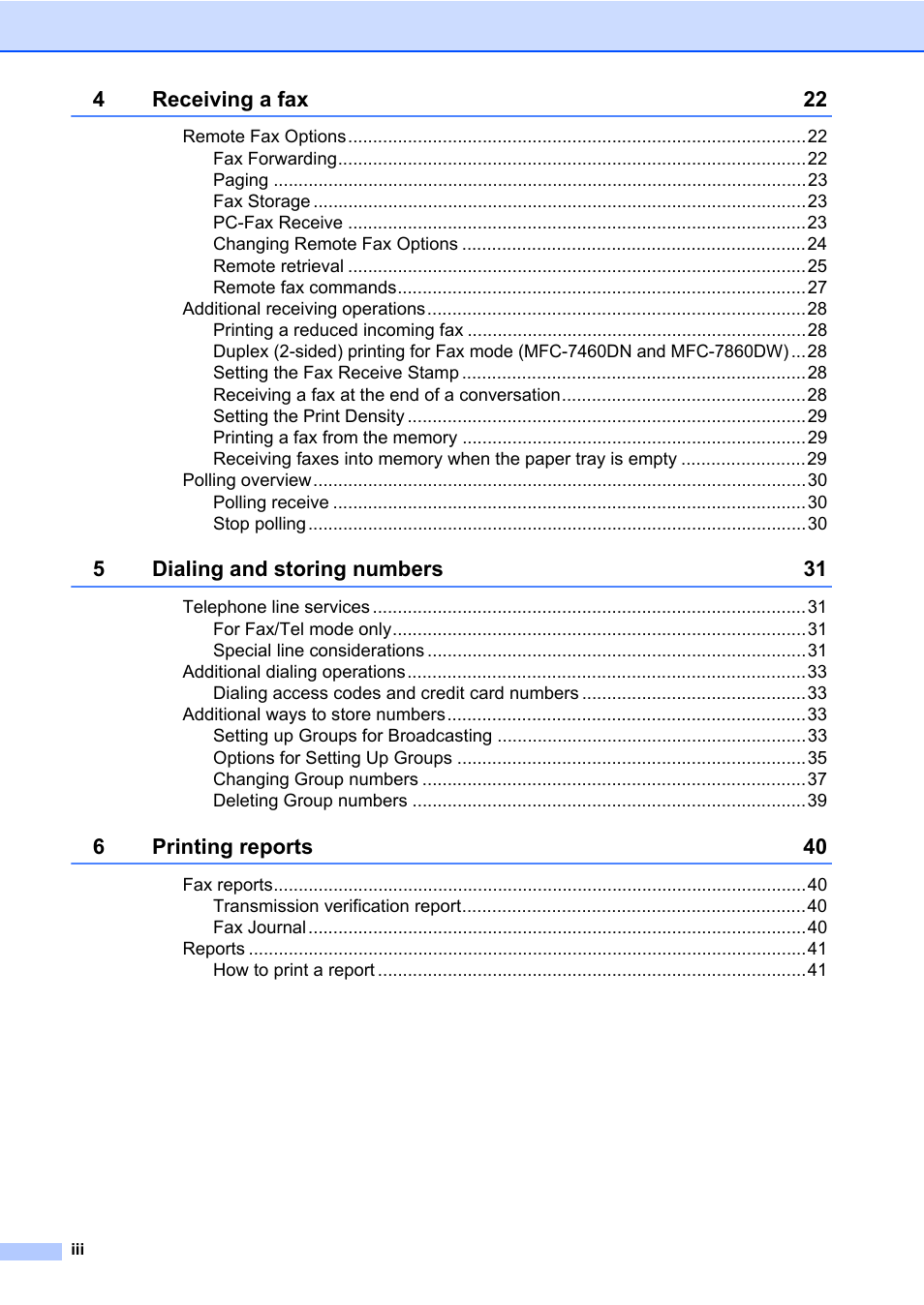 Brother ADVANCED MFC-7360 User Manual | Page 4 / 75