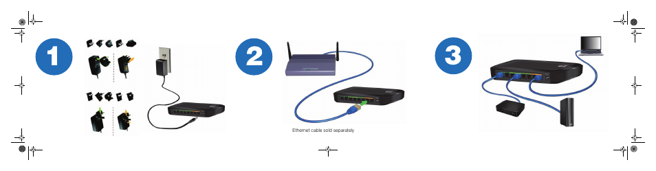 Ethernet cable sold separately | Western Digital My Net Switch Quick Install Guide User Manual | Page 4 / 6