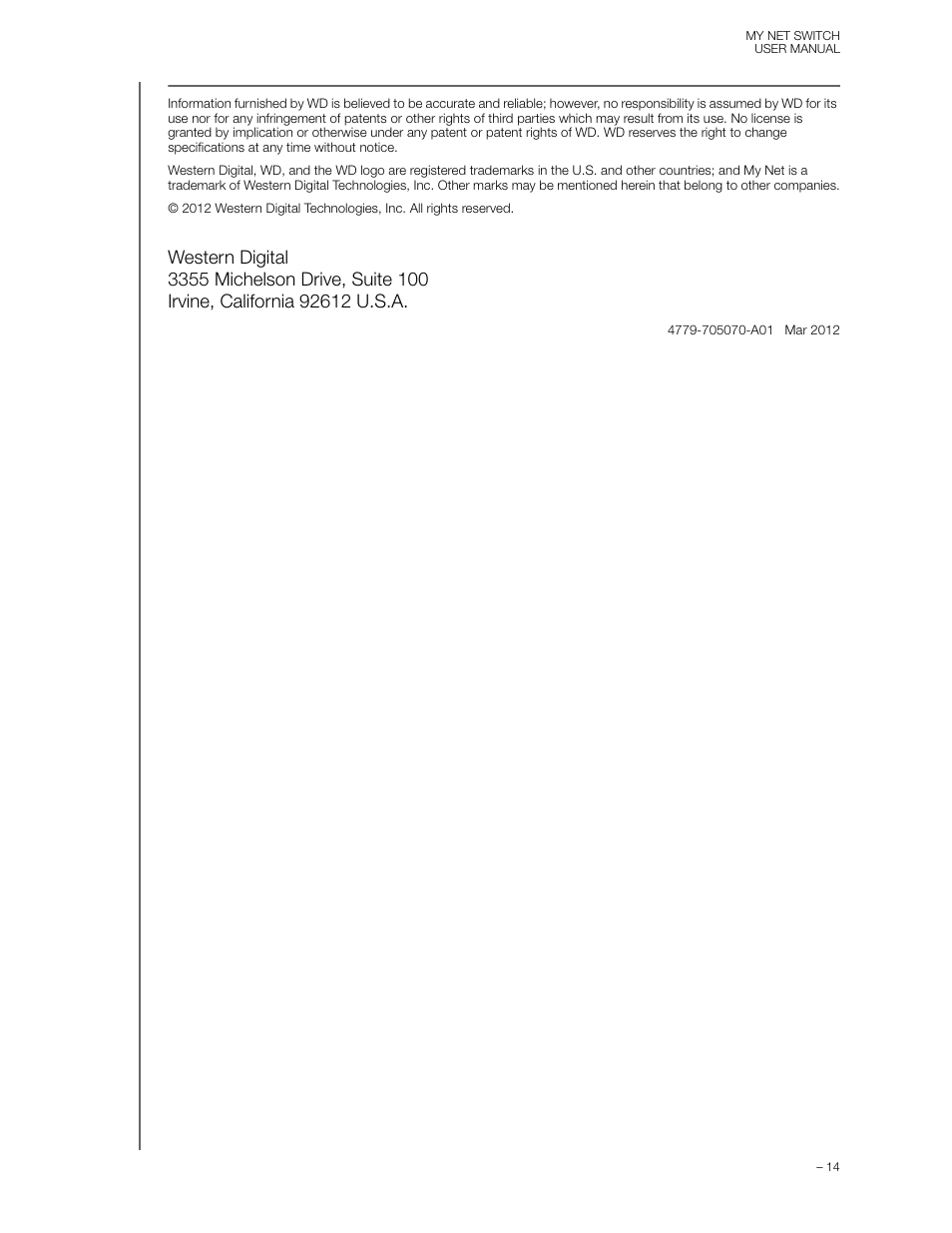Western Digital My Net Switch User Manual User Manual | Page 17 / 17