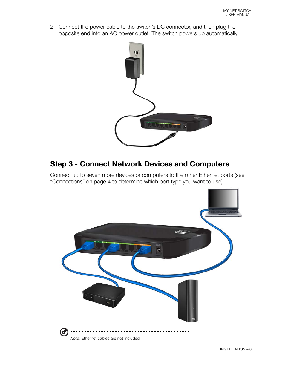 Step 3 - connect network devices and computers | Western Digital My Net Switch User Manual User Manual | Page 9 / 17