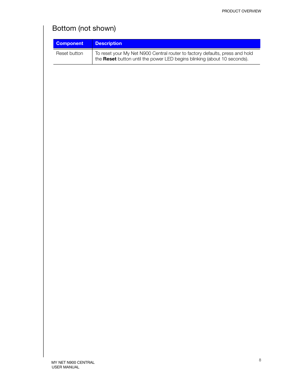 Bottom (not shown) | Western Digital My Net N900 Central User Manual User Manual | Page 12 / 97