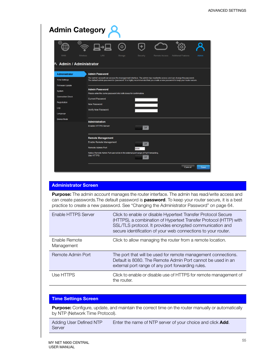 Admin category | Western Digital My Net N900 Central User Manual User Manual | Page 59 / 97