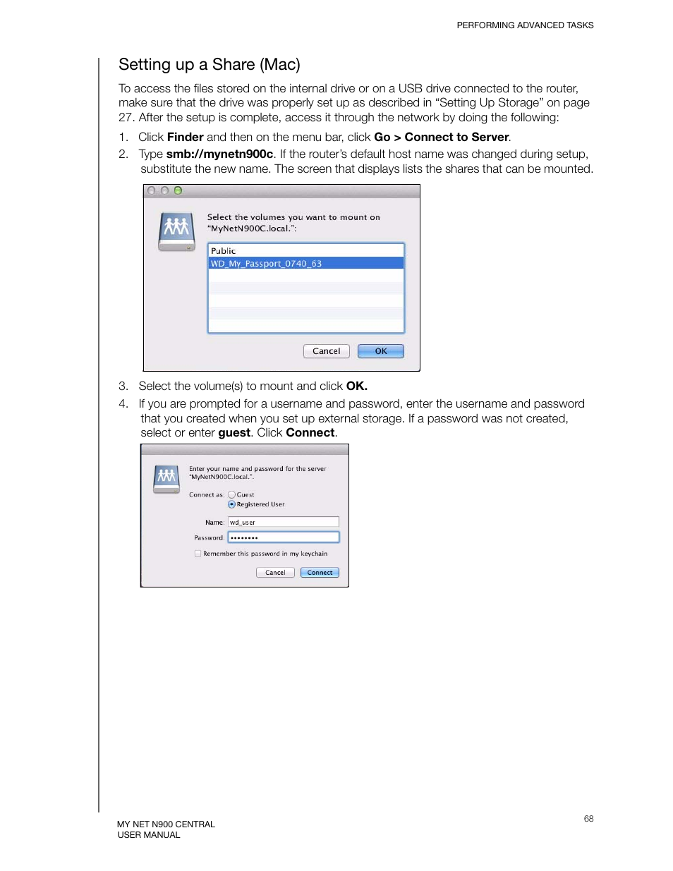 Setting up a share (mac) | Western Digital My Net N900 Central User Manual User Manual | Page 72 / 97