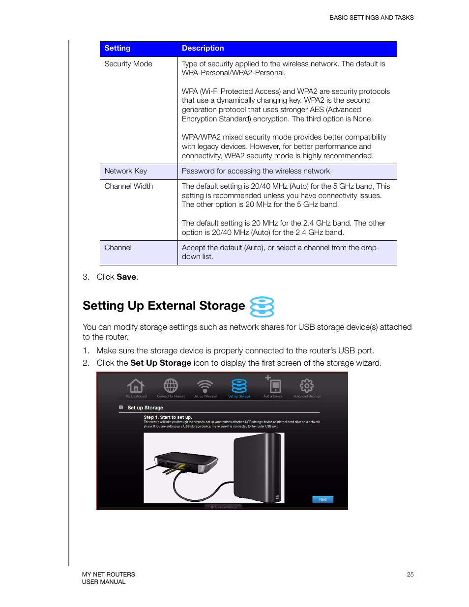 Setting up external storage | Western Digital My Net N750 User Manual User Manual | Page 29 / 93