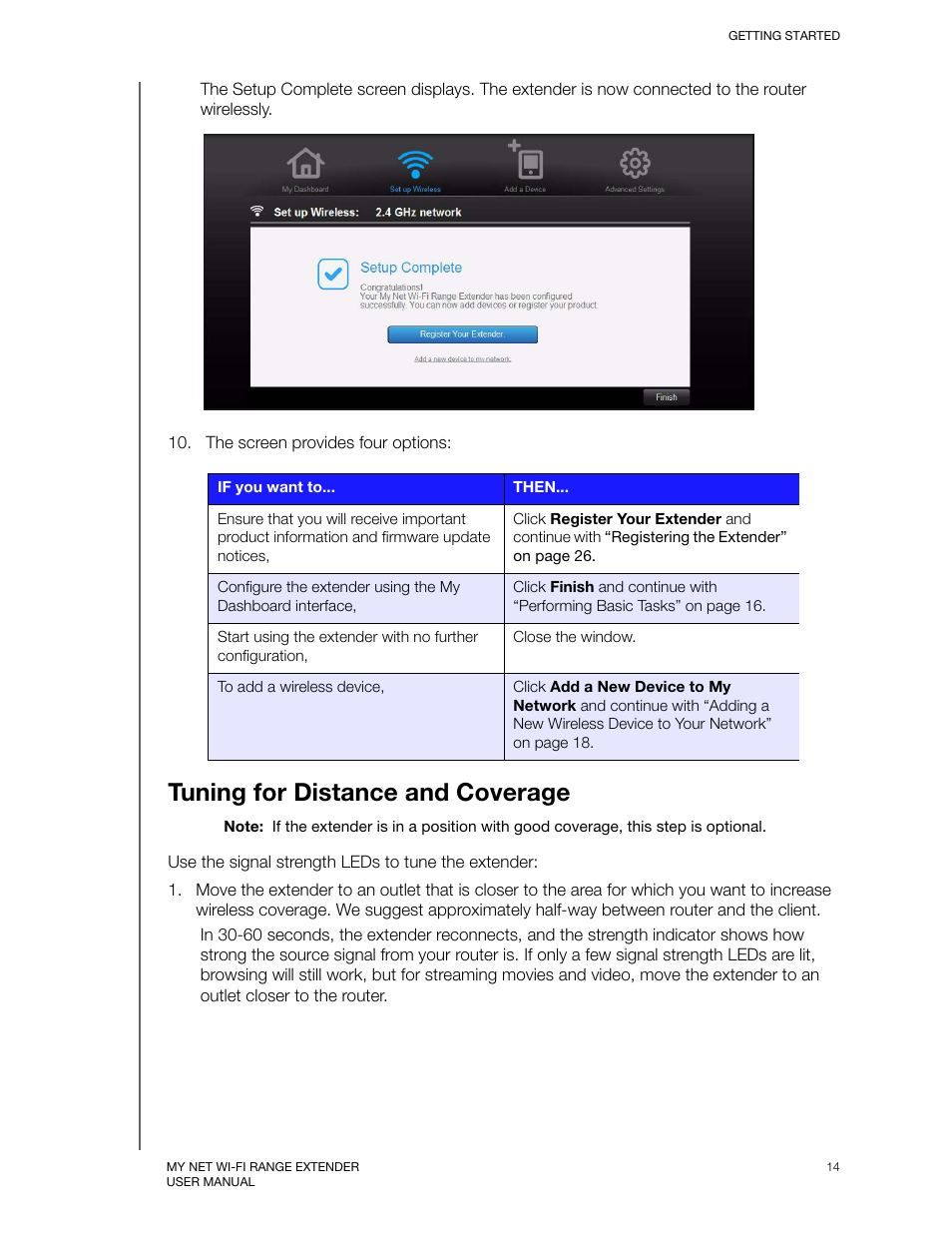 Tuning for distance and coverage | Western Digital My Net Wi-fi Range Extender User Manual User Manual | Page 17 / 47