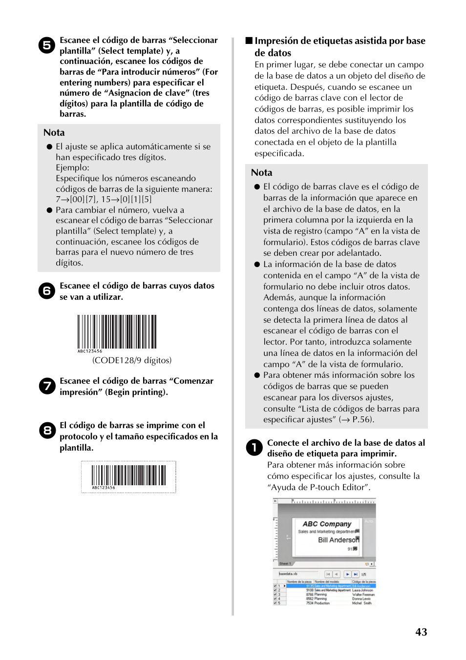 P.43) | Brother P-TOUCH PT-97OOPC User Manual | Page 100 / 118