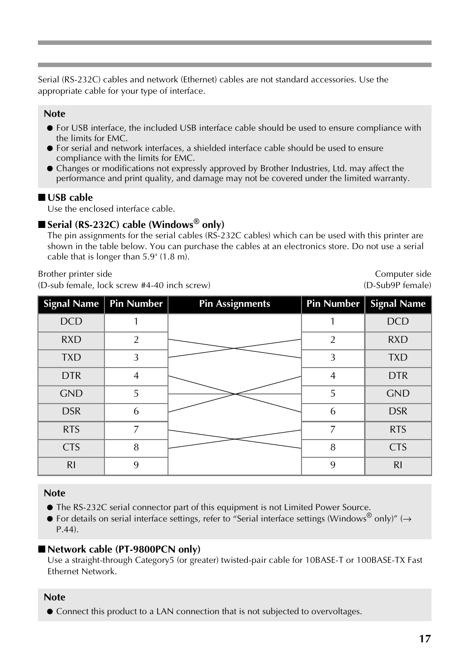 Using the interface cables | Brother P-TOUCH PT-97OOPC User Manual | Page 18 / 118