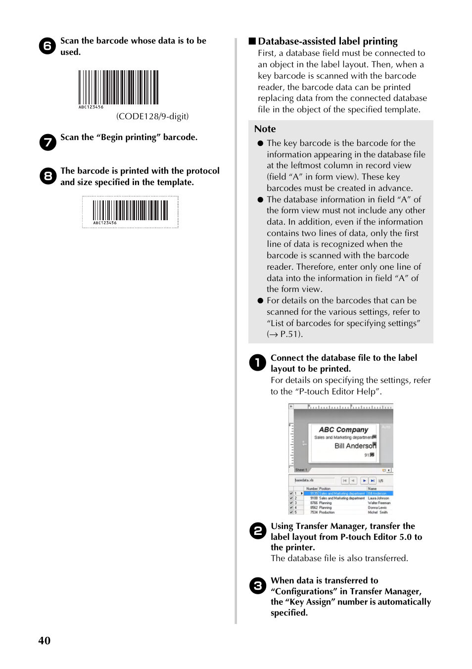 P.40) | Brother P-TOUCH PT-97OOPC User Manual | Page 41 / 118