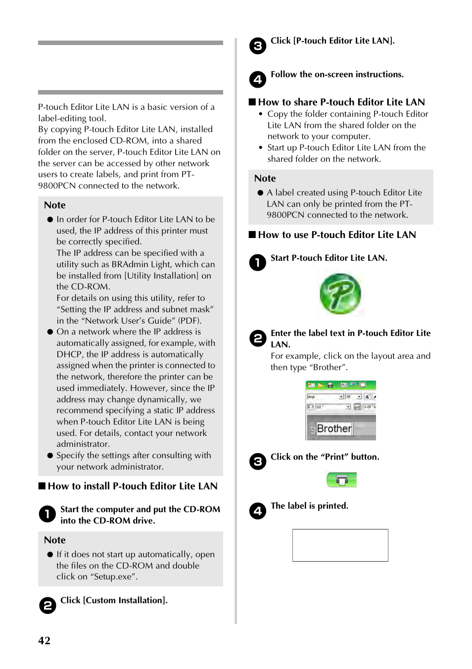 Only), P.42), Brother | Brother P-TOUCH PT-97OOPC User Manual | Page 43 / 118