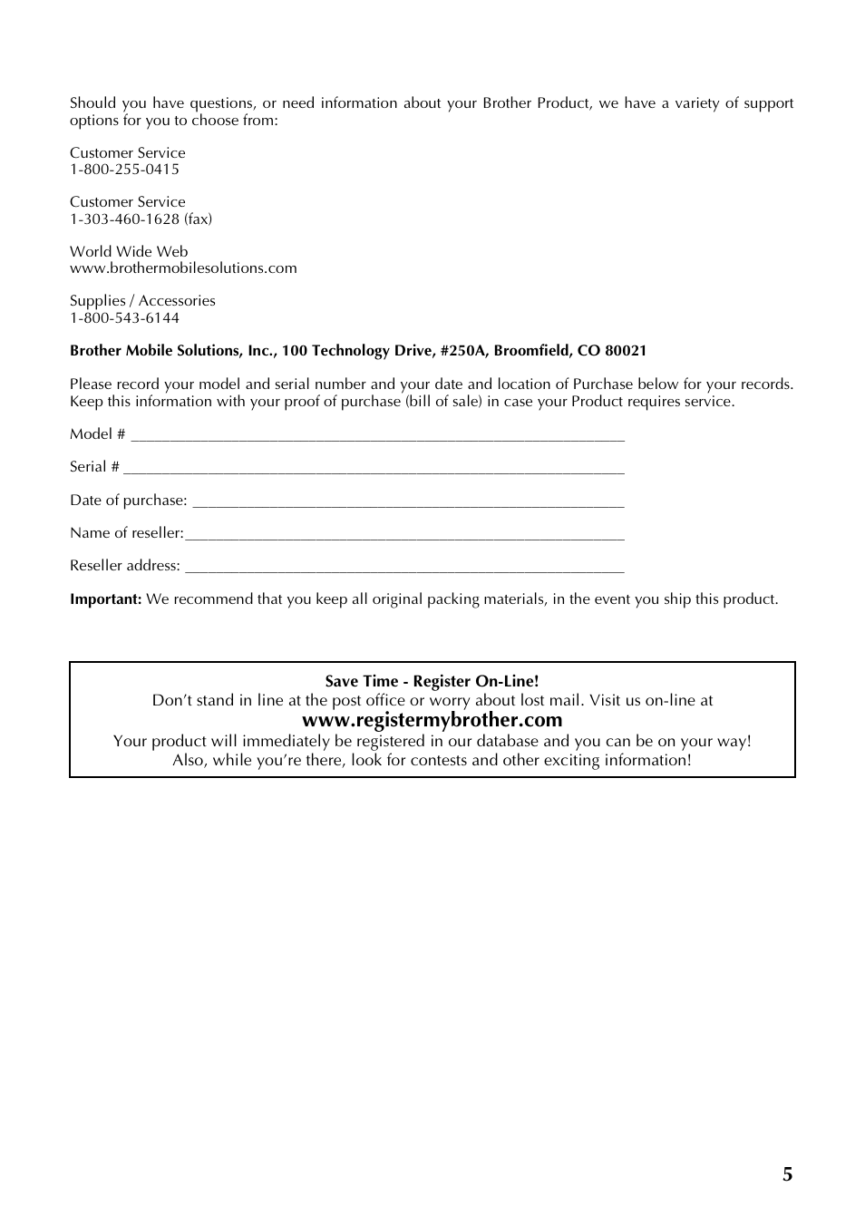 5important information | Brother P-TOUCH PT-97OOPC User Manual | Page 6 / 118